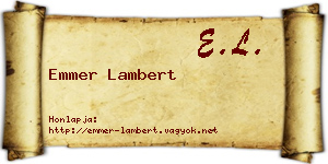 Emmer Lambert névjegykártya