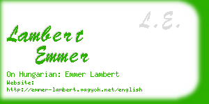 lambert emmer business card